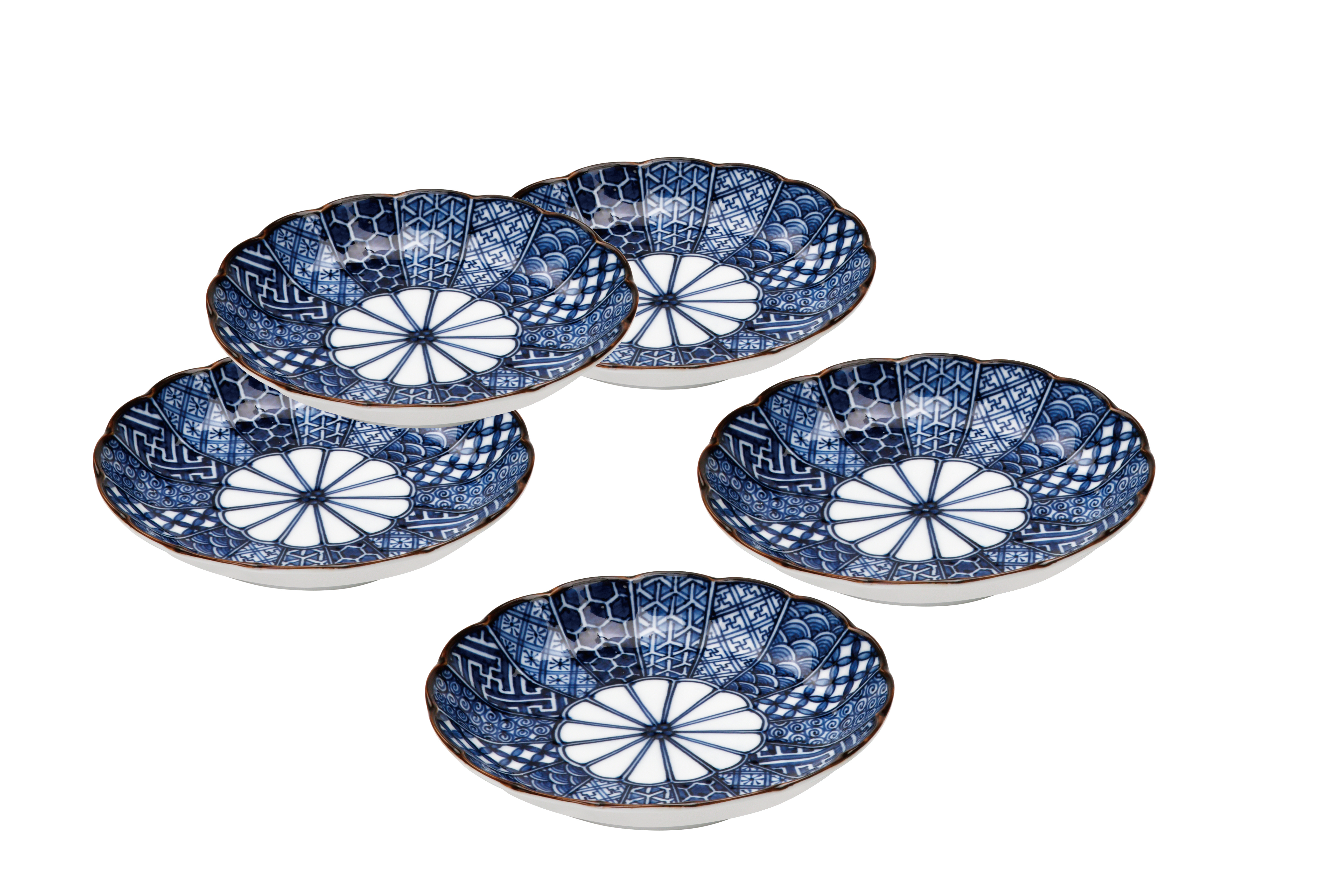 染付祥瑞　中皿５Ｐセット