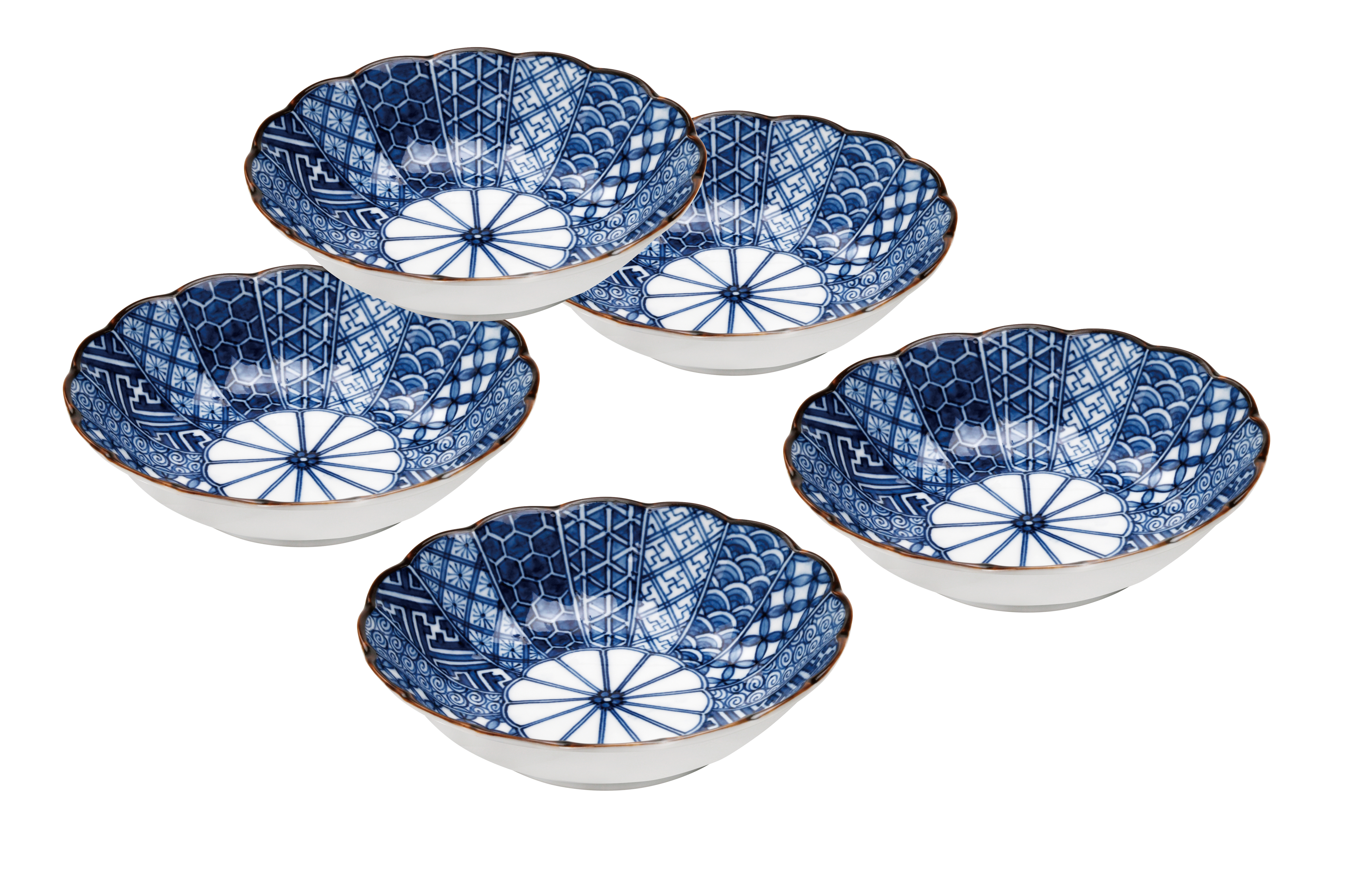 染付祥瑞　煮物鉢５Ｐセット