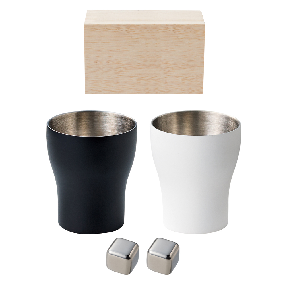 B&W 二重構造カップ＆SUSキューブペア(木箱)