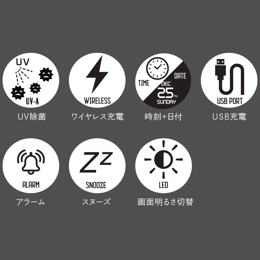 Phosh UV除菌+ワイヤレス充電+USB充電モデル