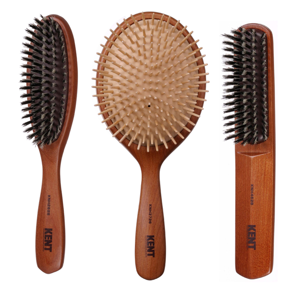 KENT ウッドクッションブラシ・ブラッシングブラシ3本セット