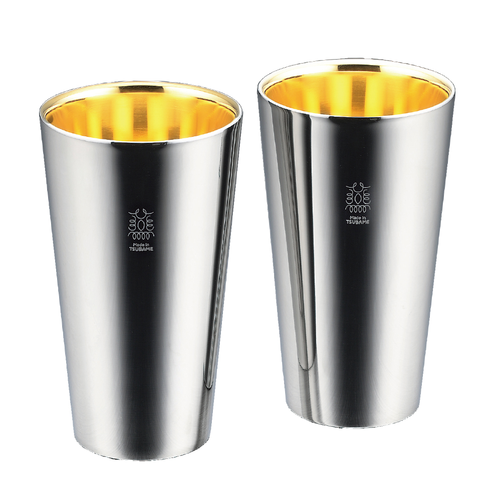 Ｗ構造タンブラー2pc 内面24金メッキ