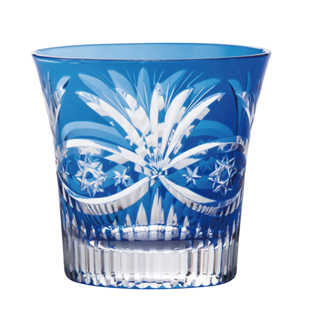 ロイヤルクラウン カットグラス1P(ブルーオーシャン)