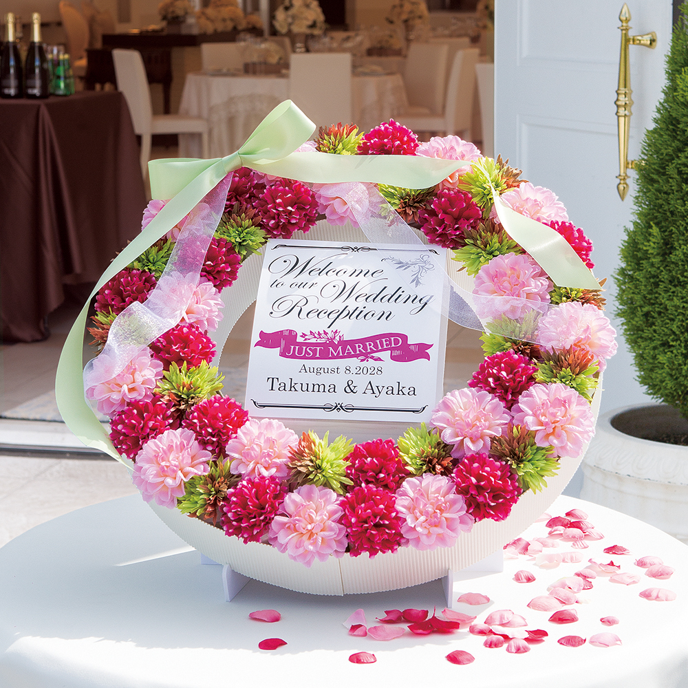 フラワーリースウェルカムボード(ハートクッキー)(45個セット)